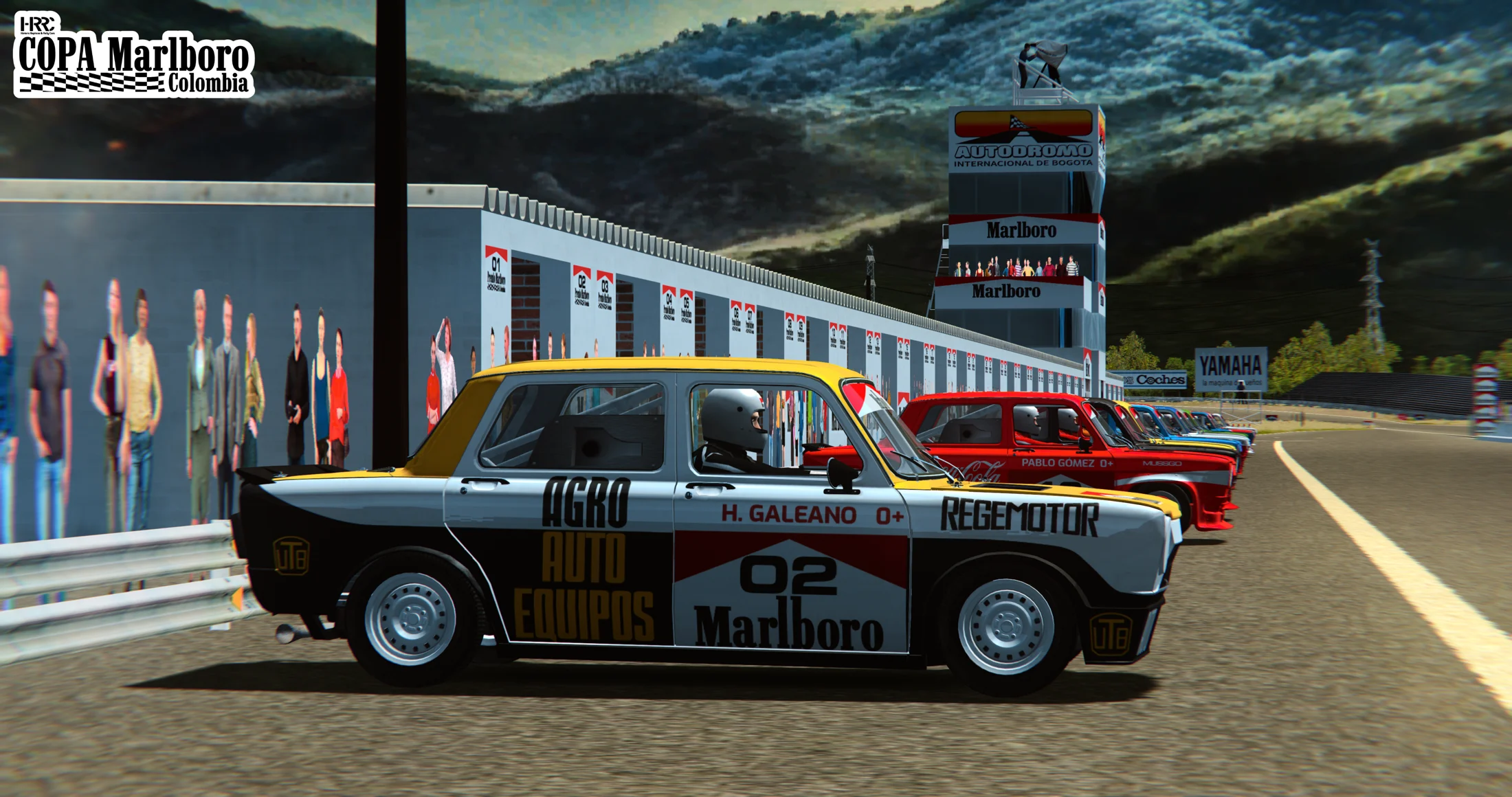 Simca colombiano de competición frente a los boxes